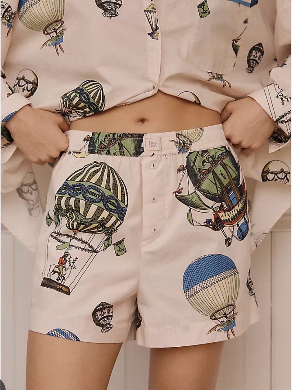 NWT Anthropologie Hot Air Balloon Print Women’s boxer Shorts size Large